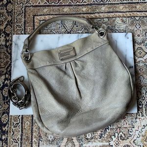 Marc Jacobs green-grey pebbled leather hobo bag